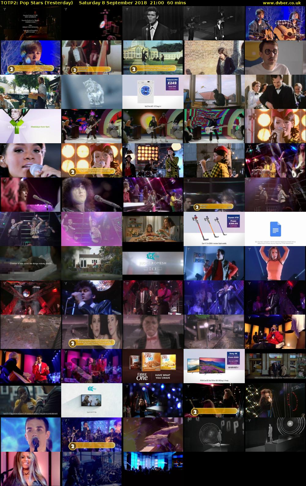 TOTP2: Pop Stars (Yesterday) Saturday 8 September 2018 21:00 - 22:00