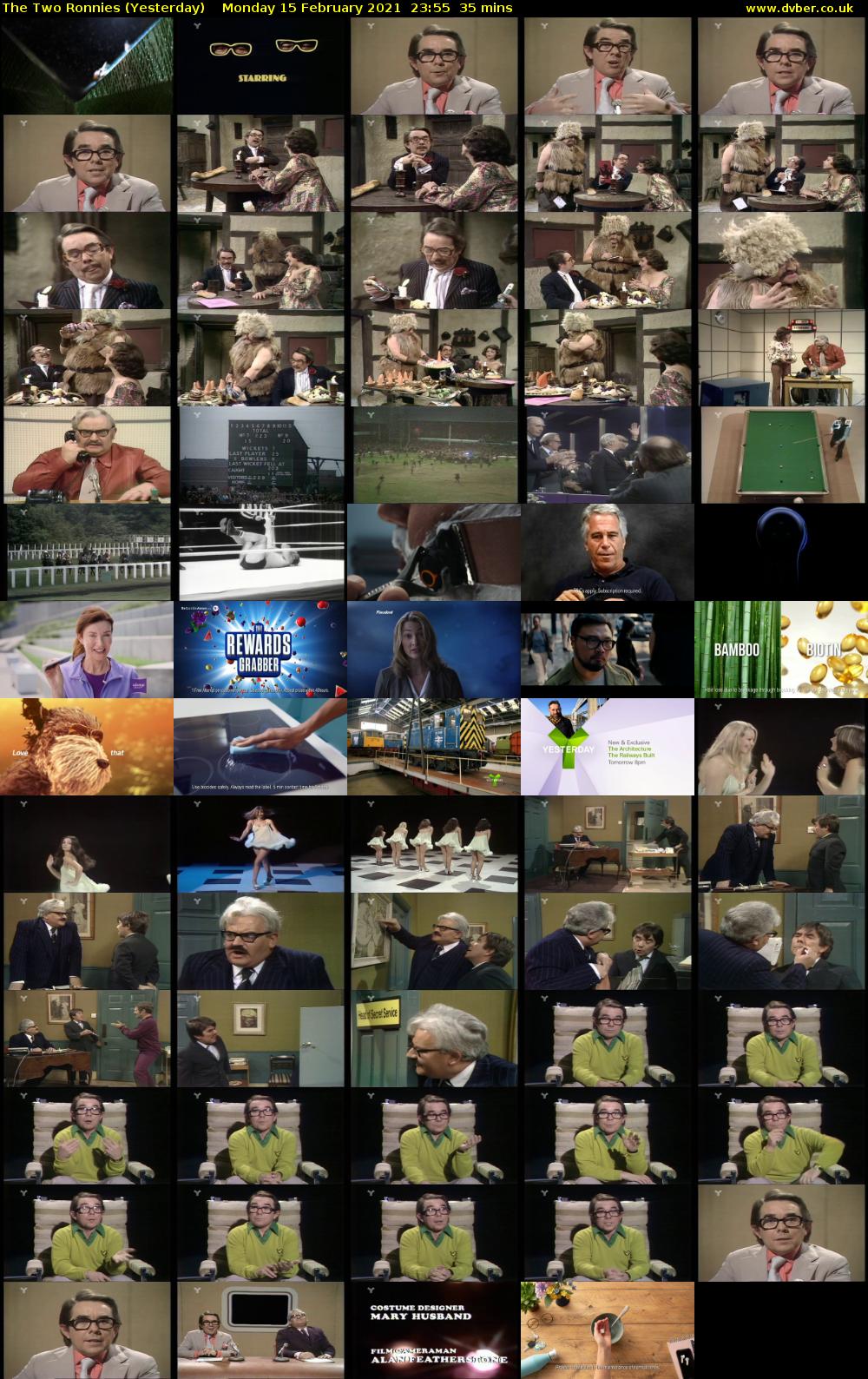 The Two Ronnies (Yesterday) Monday 15 February 2021 23:55 - 00:30