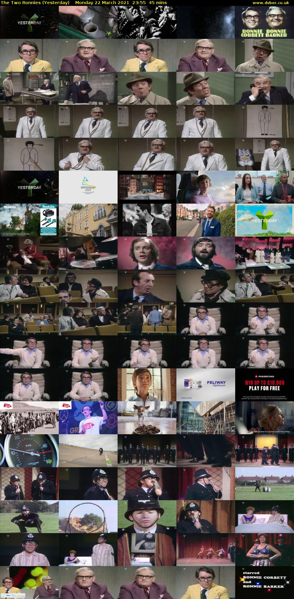 The Two Ronnies (Yesterday) Monday 22 March 2021 23:55 - 00:40