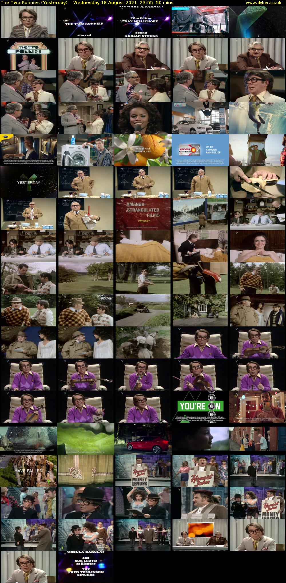 The Two Ronnies (Yesterday) Wednesday 18 August 2021 23:55 - 00:45