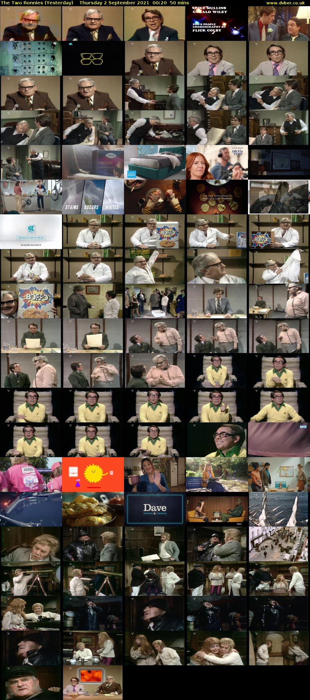 The Two Ronnies (Yesterday) Thursday 2 September 2021 00:20 - 01:10