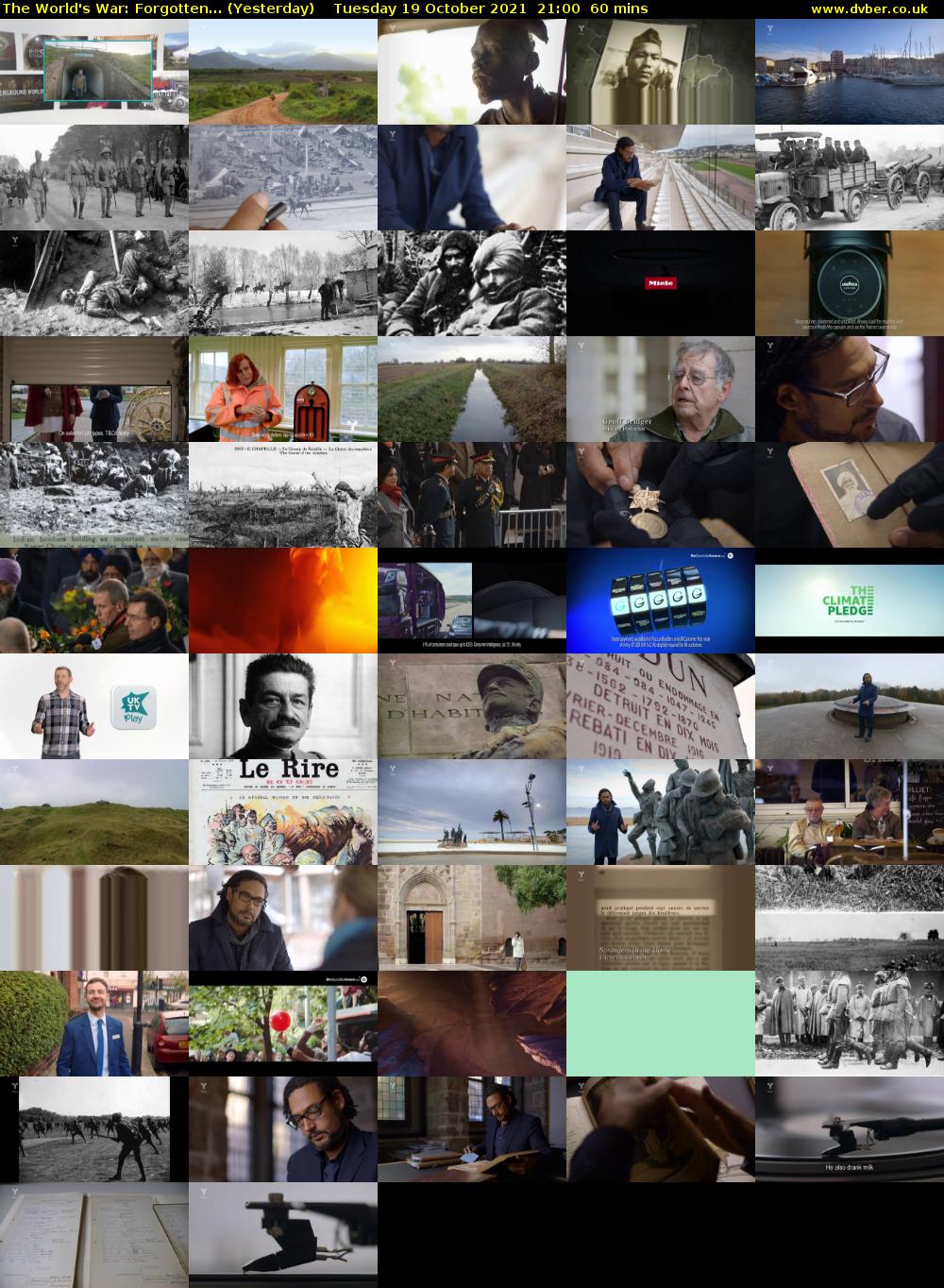 The World's War: Forgotten... (Yesterday) Tuesday 19 October 2021 21:00 - 22:00