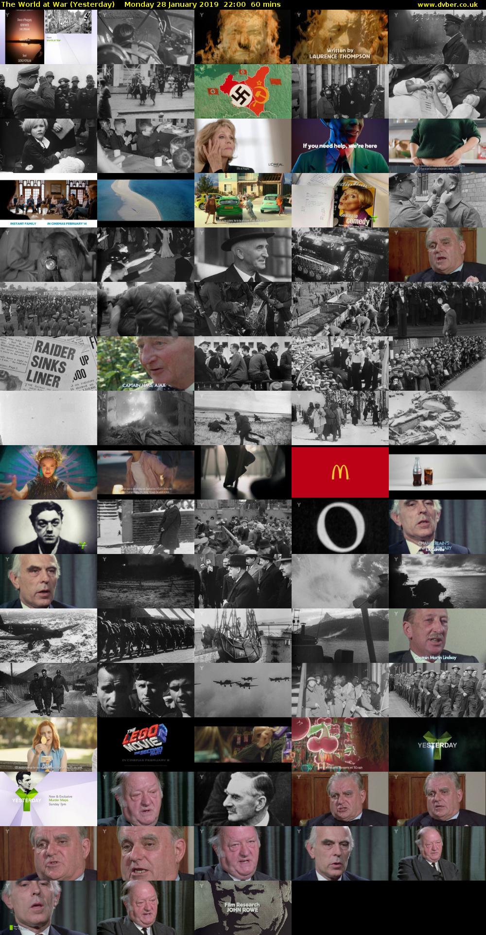 The World at War (Yesterday) Monday 28 January 2019 22:00 - 23:00