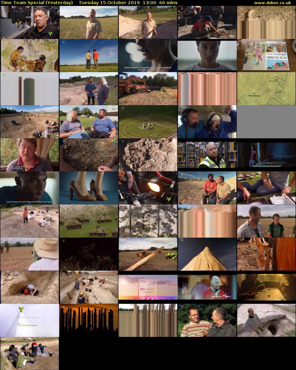 Time Team Special (Yesterday) Tuesday 15 October 2019 13:00 - 14:00