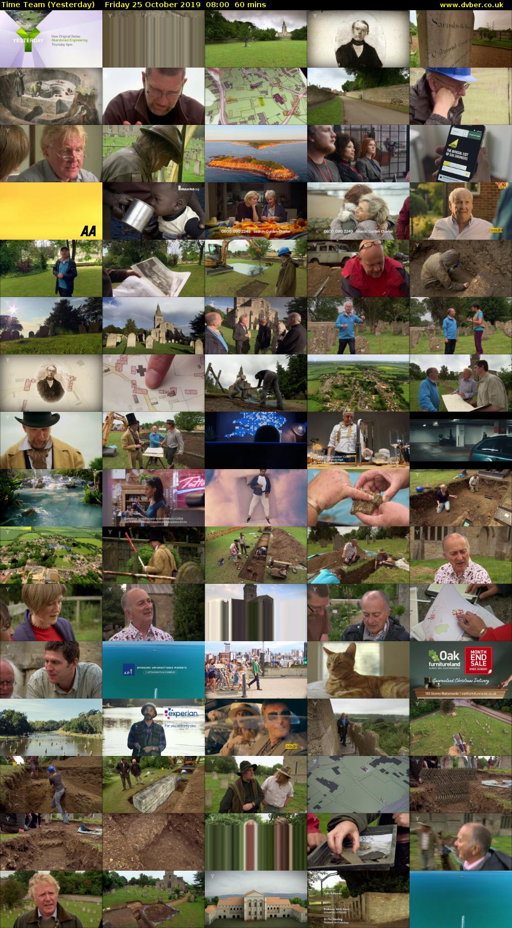 Time Team (Yesterday) Friday 25 October 2019 08:00 - 09:00