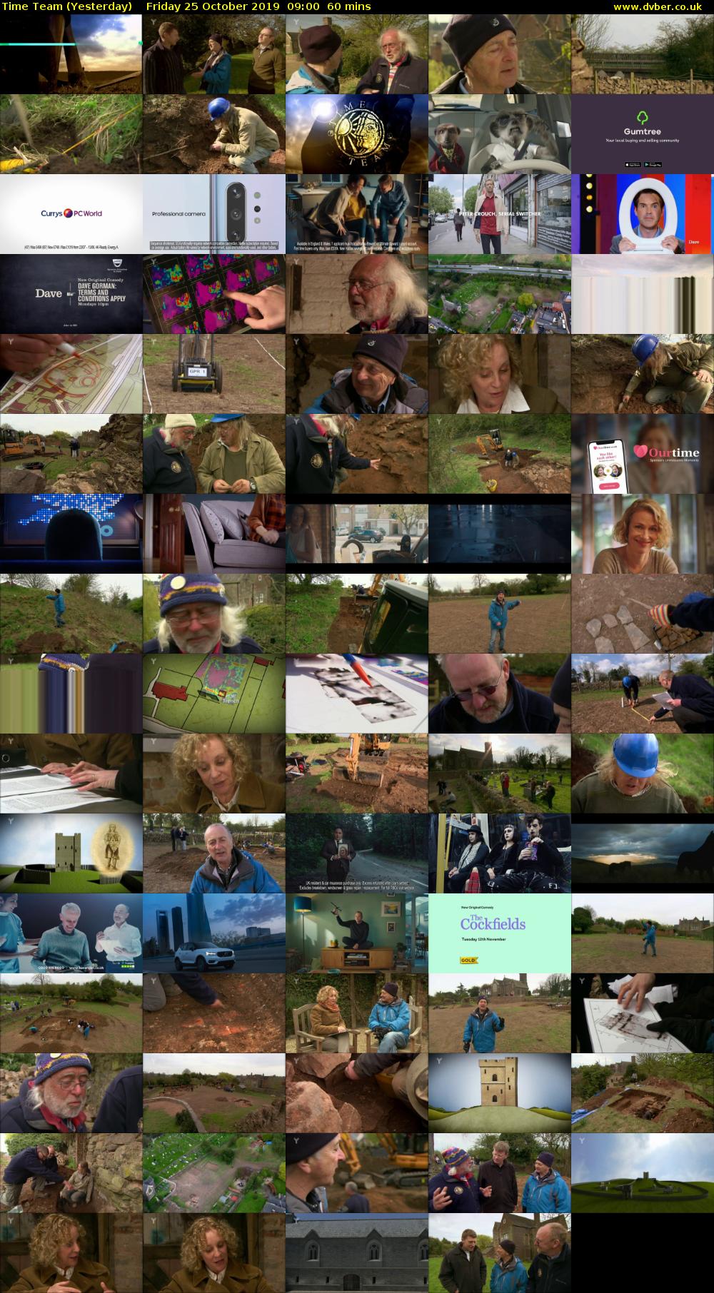 Time Team (Yesterday) Friday 25 October 2019 09:00 - 10:00