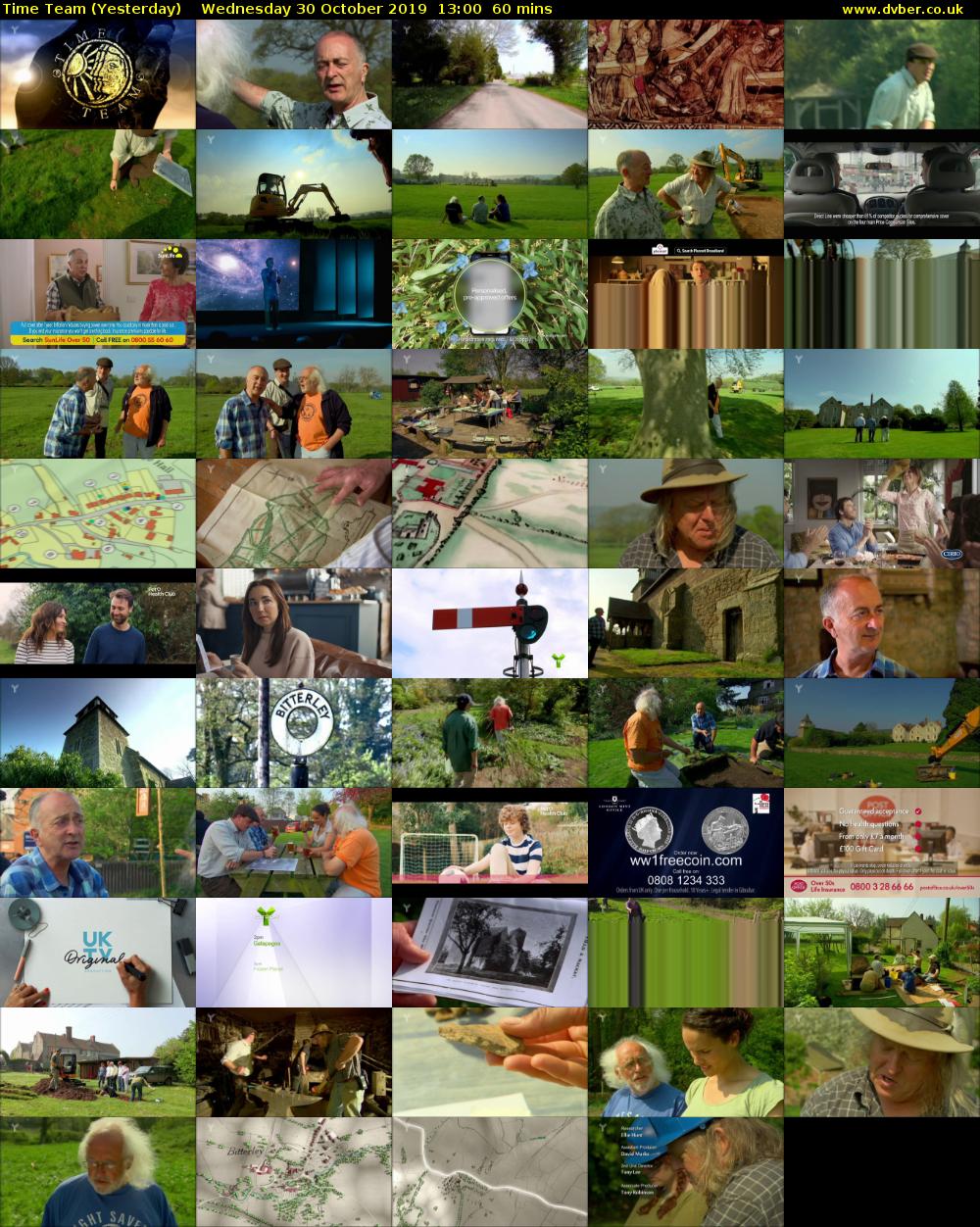 Time Team (Yesterday) Wednesday 30 October 2019 13:00 - 14:00