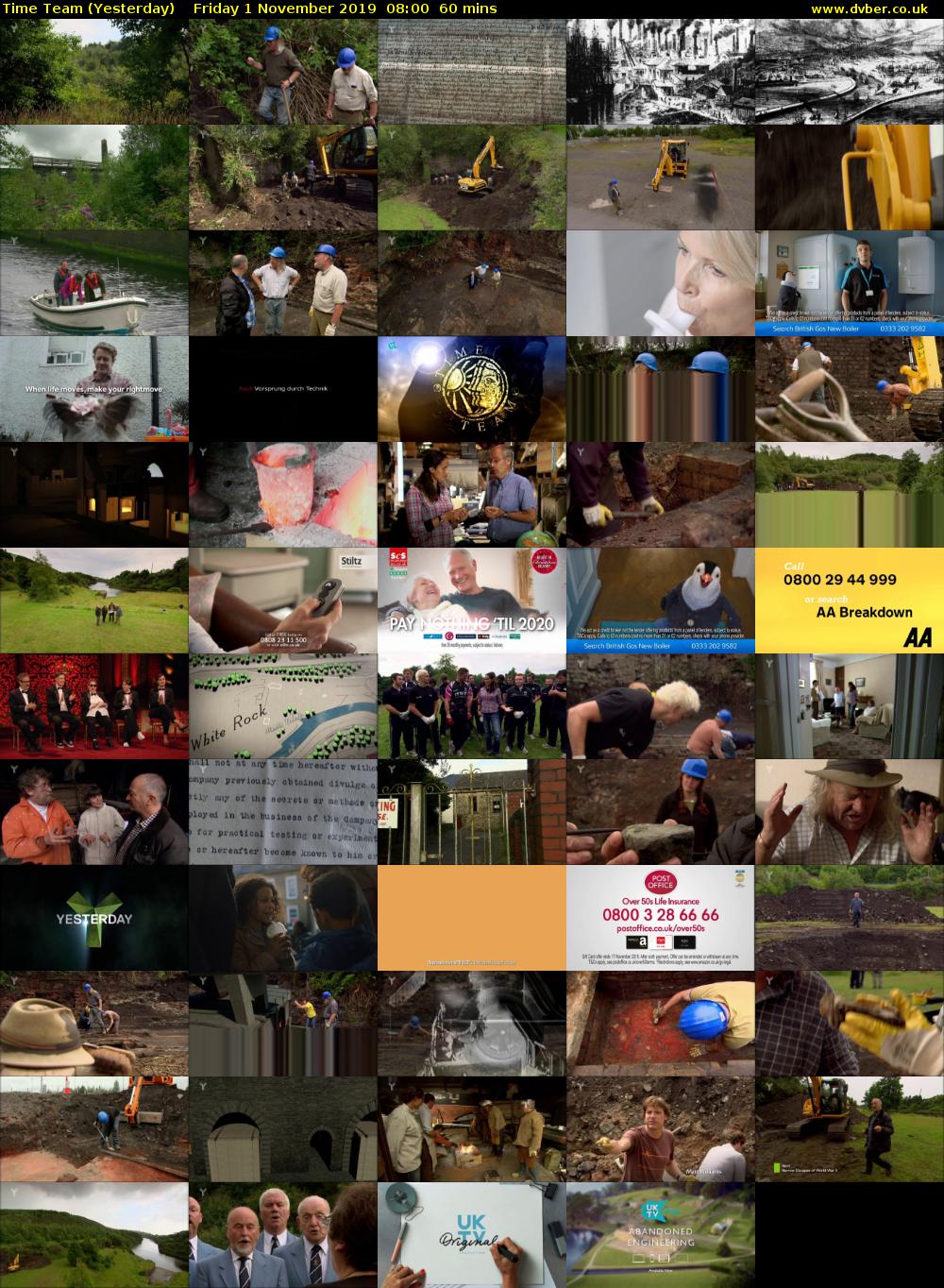 Time Team (Yesterday) Friday 1 November 2019 08:00 - 09:00