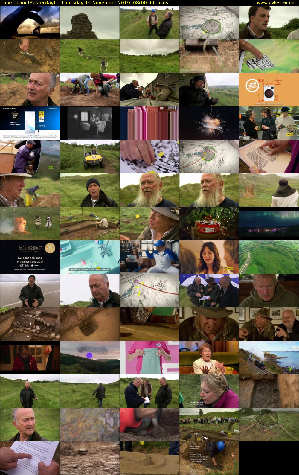 Time Team (Yesterday) Thursday 14 November 2019 08:00 - 09:00
