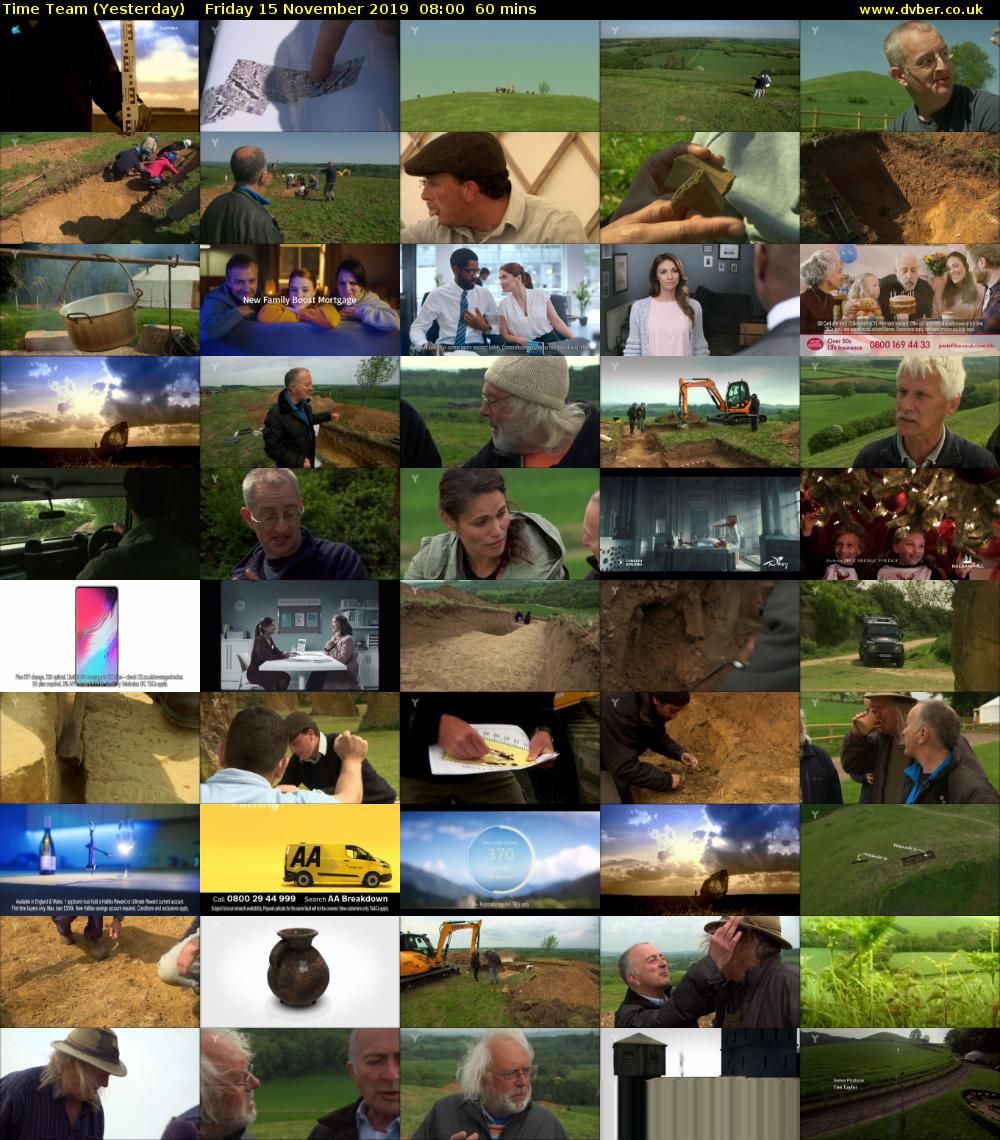 Time Team (Yesterday) Friday 15 November 2019 08:00 - 09:00