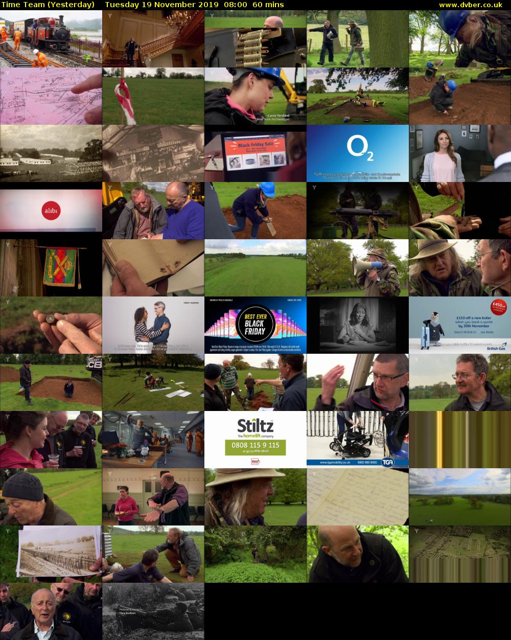 Time Team (Yesterday) Tuesday 19 November 2019 08:00 - 09:00