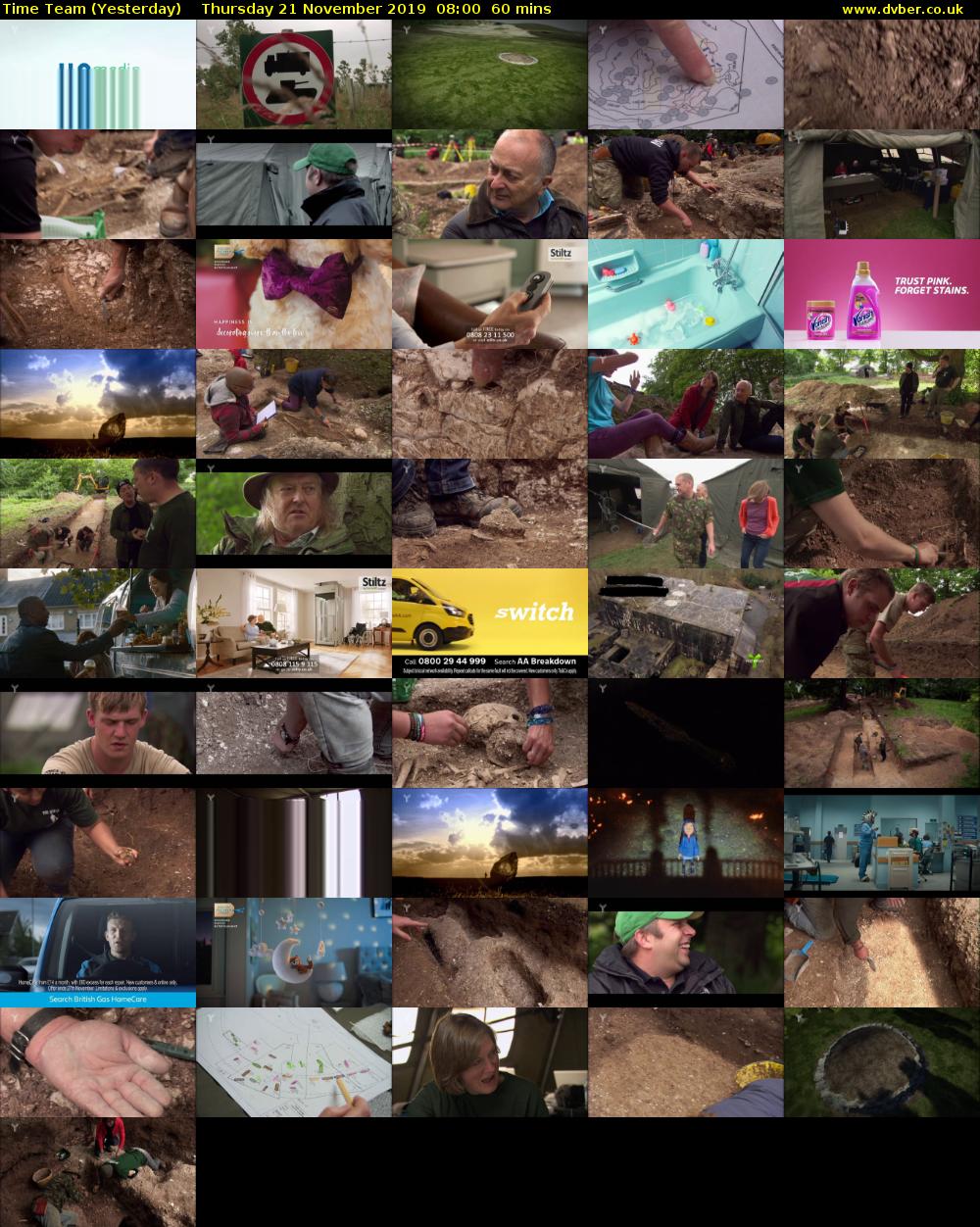 Time Team (Yesterday) Thursday 21 November 2019 08:00 - 09:00