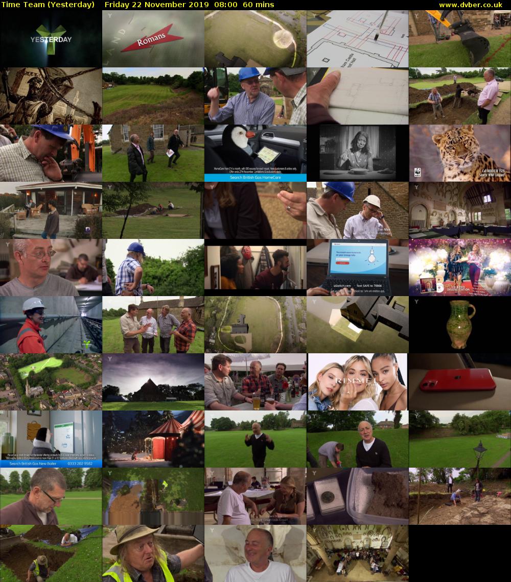 Time Team (Yesterday) Friday 22 November 2019 08:00 - 09:00