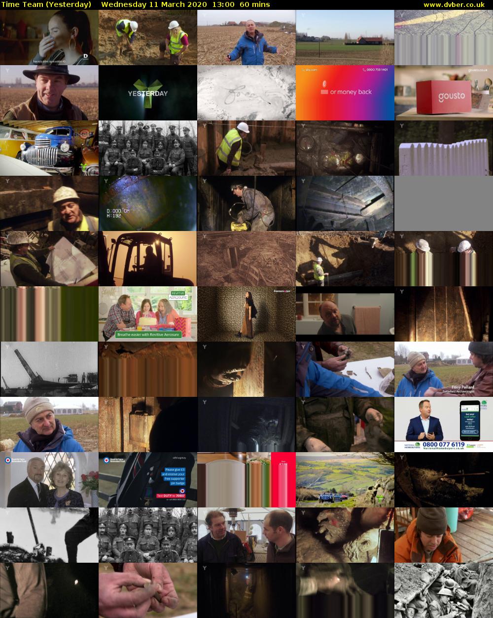 Time Team (Yesterday) Wednesday 11 March 2020 13:00 - 14:00