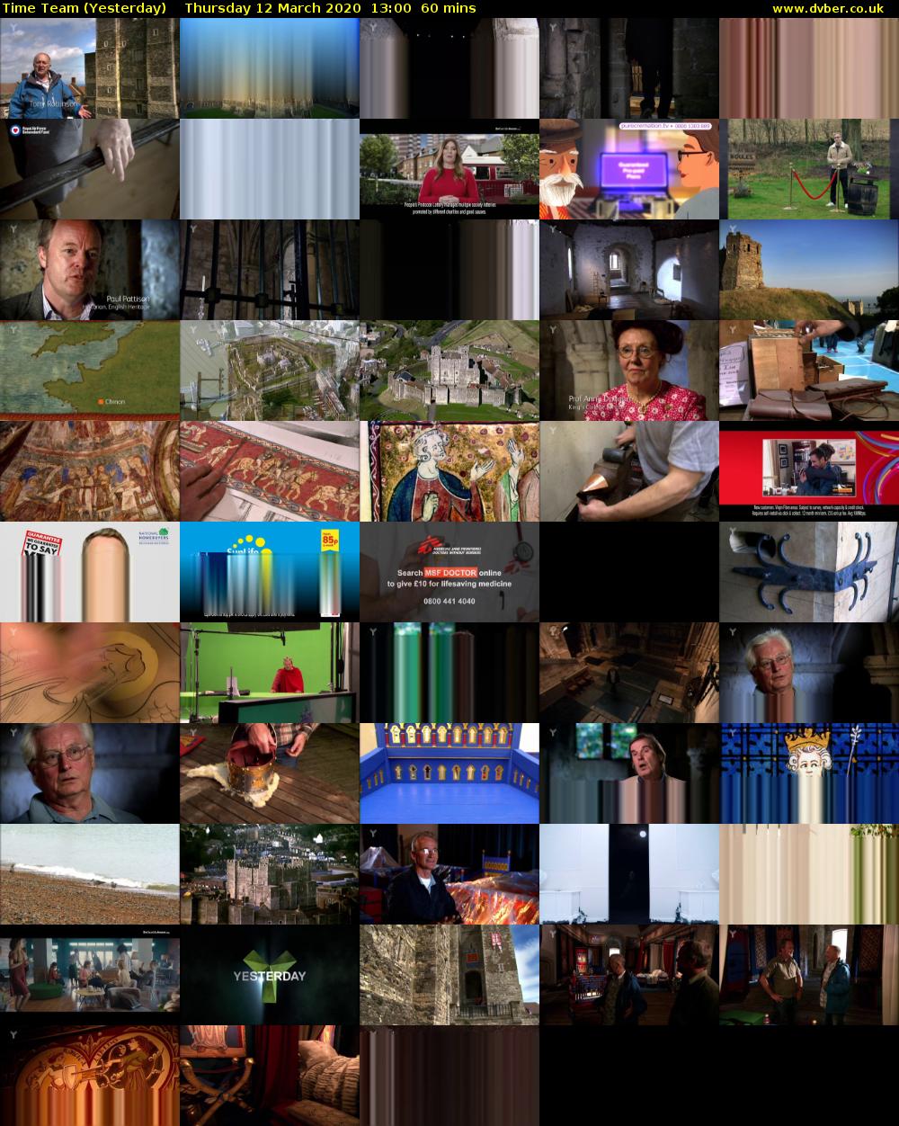 Time Team (Yesterday) Thursday 12 March 2020 13:00 - 14:00