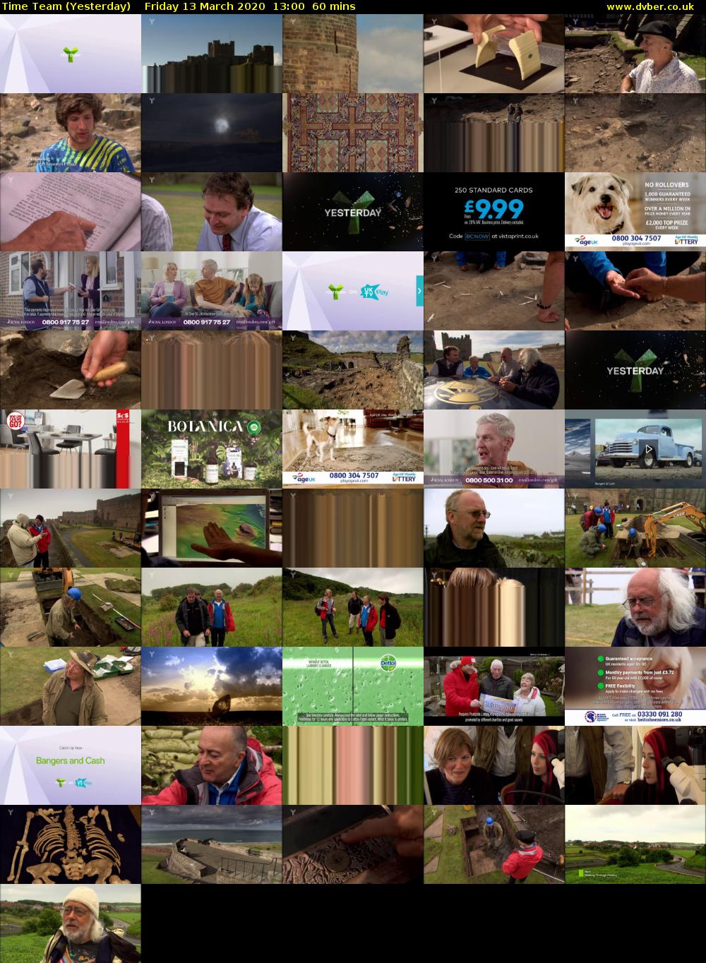 Time Team (Yesterday) Friday 13 March 2020 13:00 - 14:00