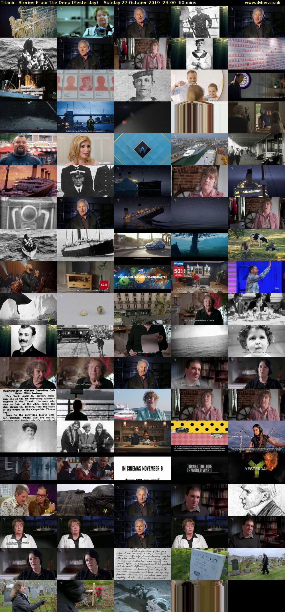 Titanic: Stories From The Deep (Yesterday) Sunday 27 October 2019 23:00 - 00:00