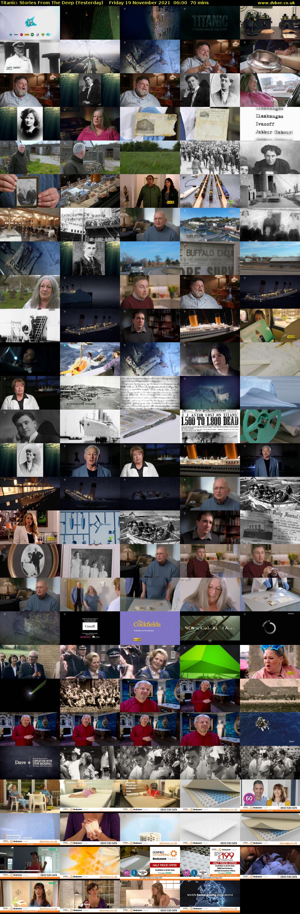 Titanic: Stories From The Deep (Yesterday) Friday 19 November 2021 06:00 - 07:10