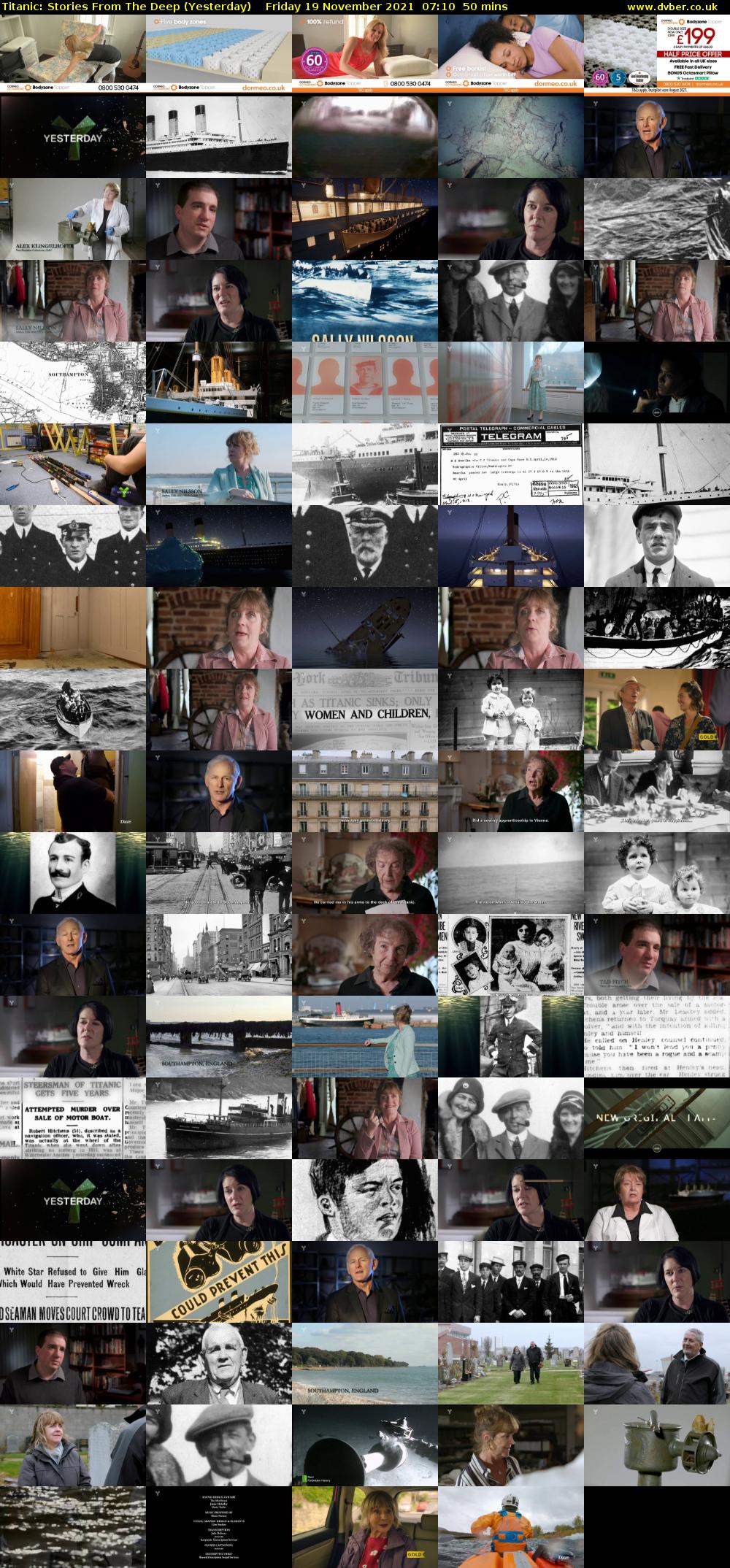 Titanic: Stories From The Deep (Yesterday) Friday 19 November 2021 07:10 - 08:00