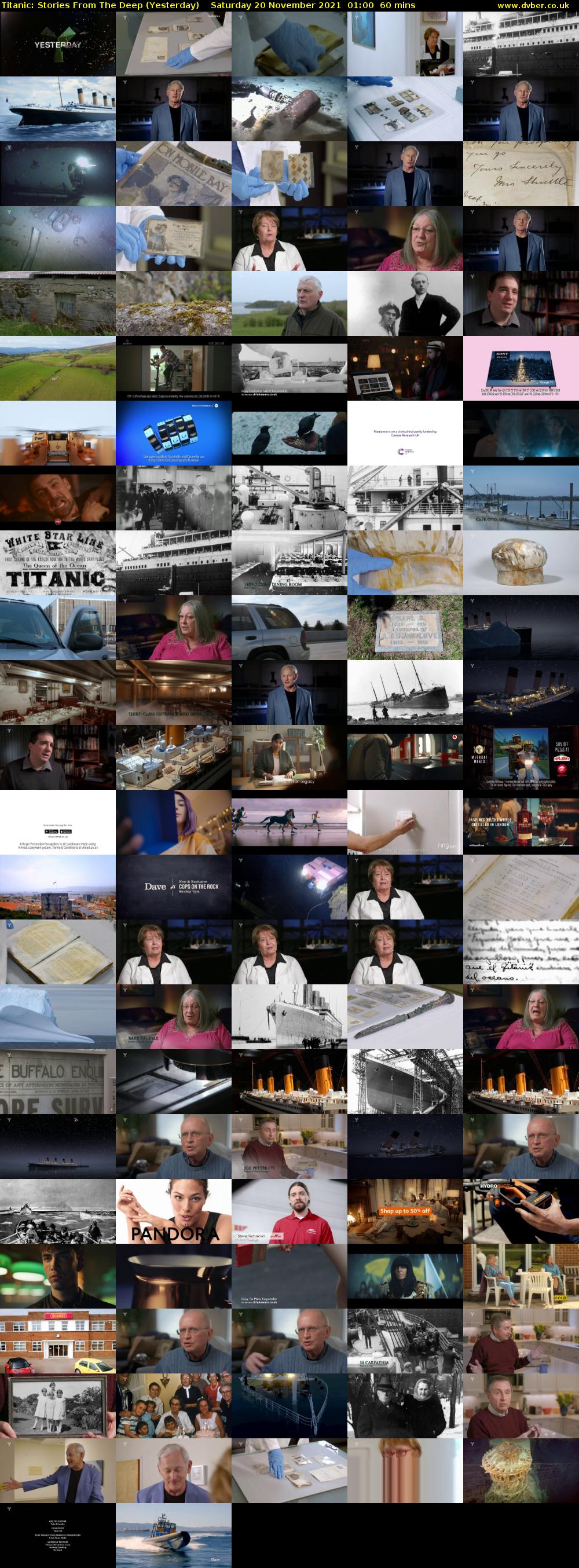 Titanic: Stories From The Deep (Yesterday) Saturday 20 November 2021 01:00 - 02:00
