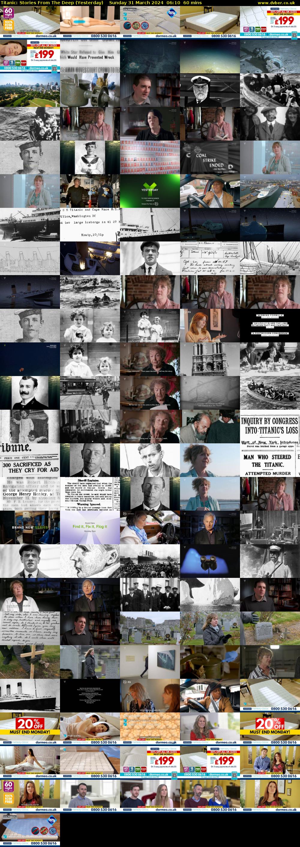 Titanic: Stories From The Deep (Yesterday) Sunday 31 March 2024 06:10 - 07:10