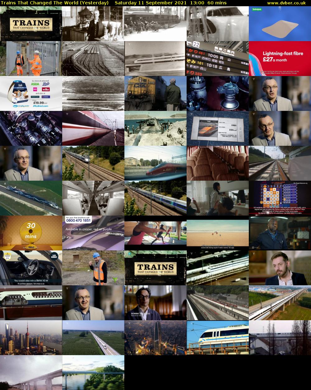Trains That Changed The World (Yesterday) Saturday 11 September 2021 13:00 - 14:00
