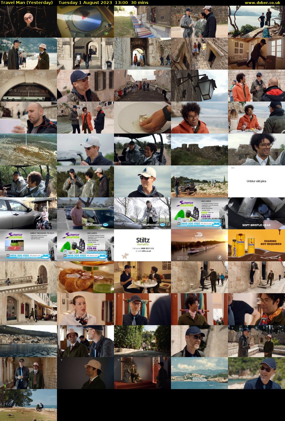 Travel Man (Yesterday) Tuesday 1 August 2023 13:00 - 13:30