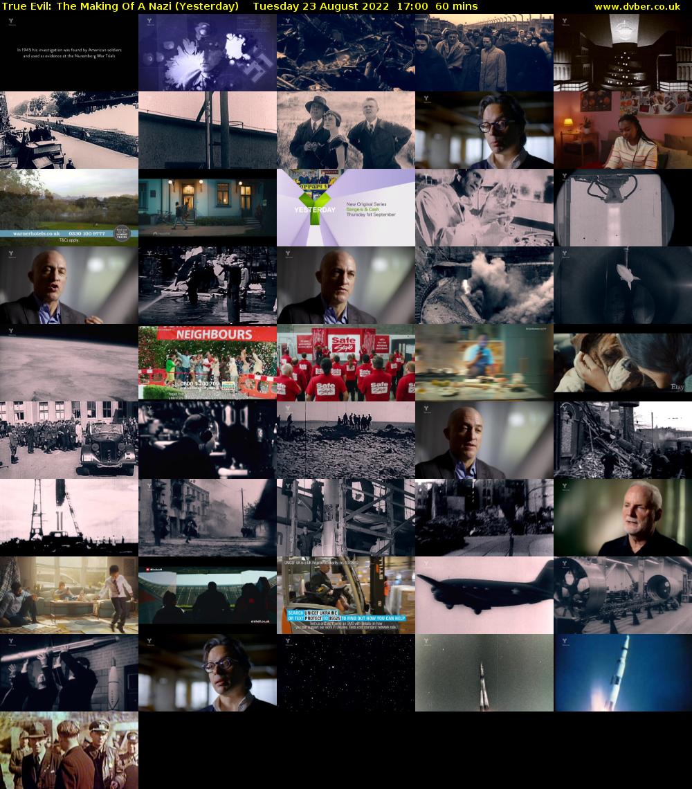 True Evil: The Making Of A Nazi (Yesterday) Tuesday 23 August 2022 17:00 - 18:00
