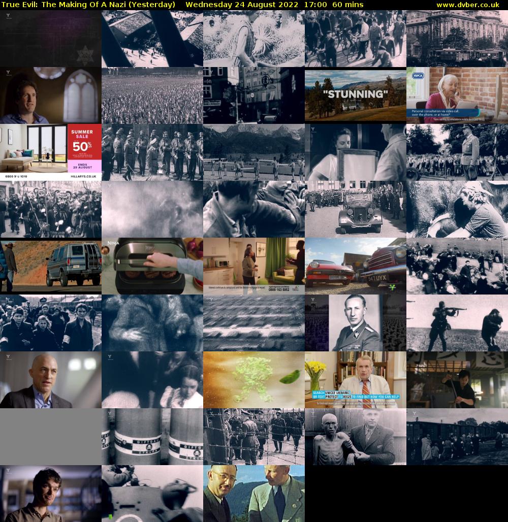 True Evil: The Making Of A Nazi (Yesterday) Wednesday 24 August 2022 17:00 - 18:00