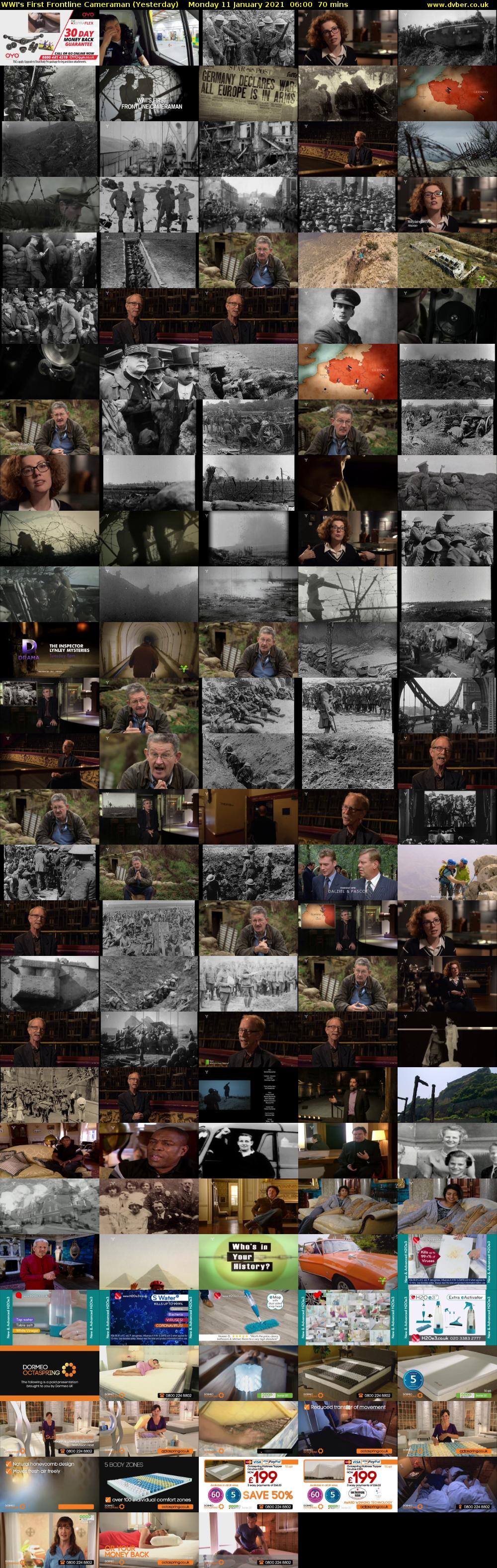 WWI's First Frontline Cameraman (Yesterday) Monday 11 January 2021 06:00 - 07:10
