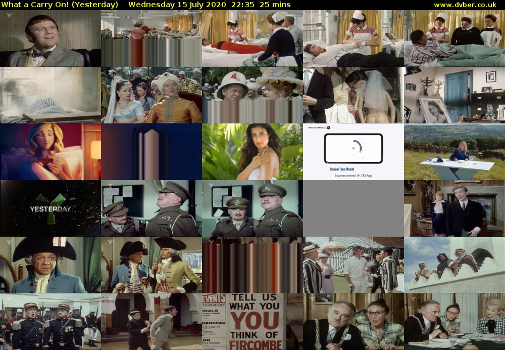 What a Carry On! (Yesterday) Wednesday 15 July 2020 22:35 - 23:00
