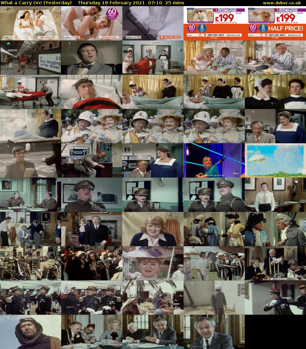What a Carry On! (Yesterday) Thursday 18 February 2021 07:10 - 07:35