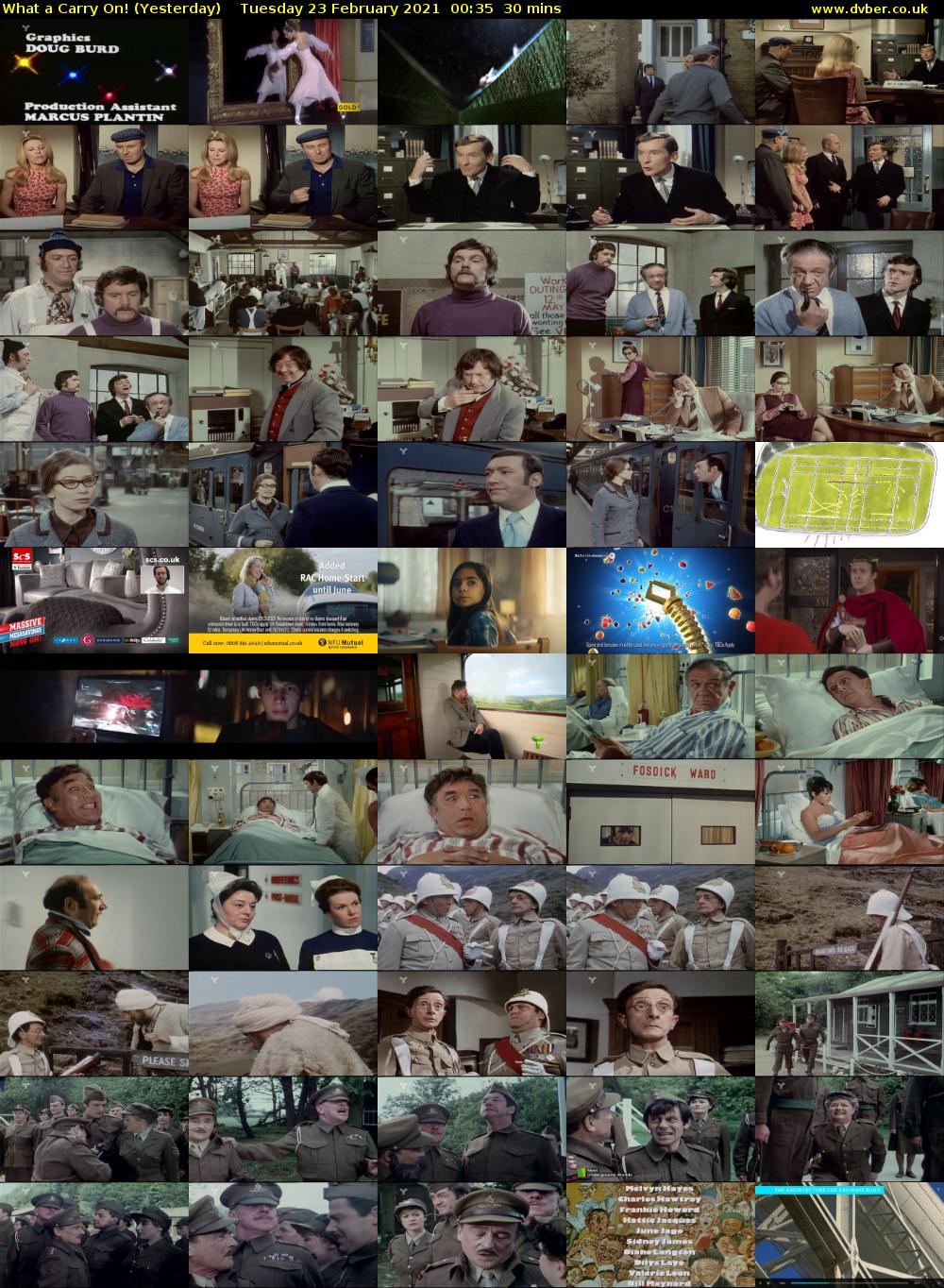 What a Carry On! (Yesterday) Tuesday 23 February 2021 00:35 - 01:05