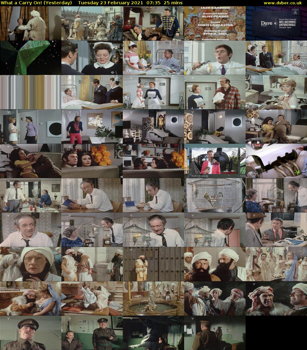 What a Carry On! (Yesterday) Tuesday 23 February 2021 07:35 - 08:00