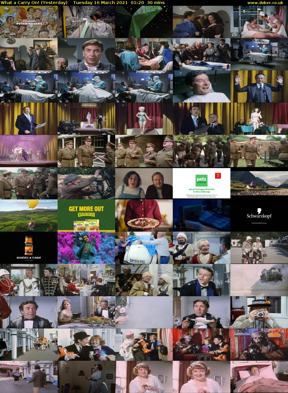 What a Carry On! (Yesterday) Tuesday 16 March 2021 01:20 - 01:50