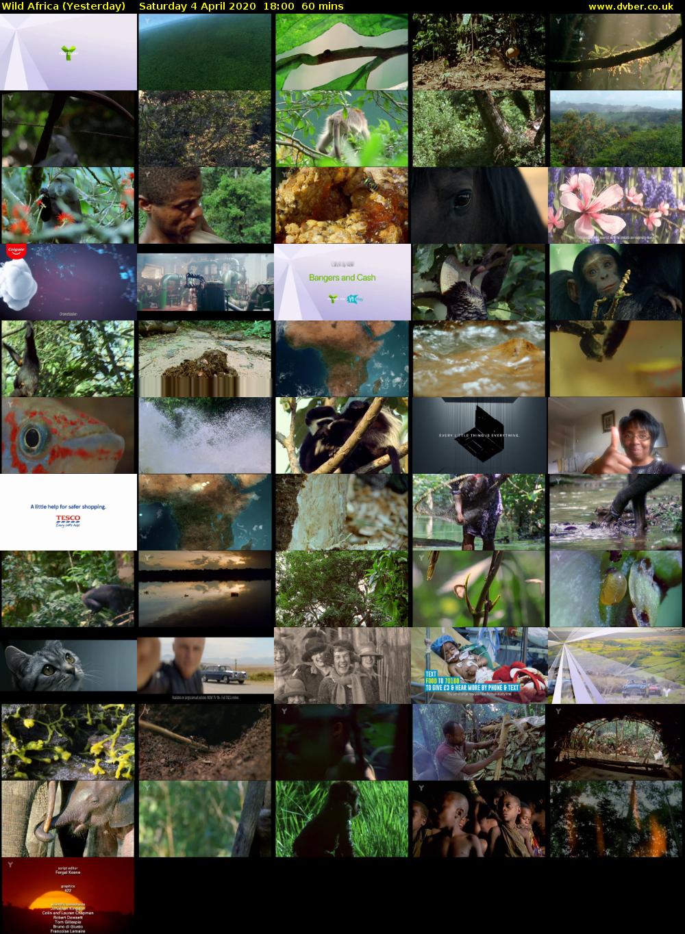 Wild Africa (Yesterday) Saturday 4 April 2020 18:00 - 19:00