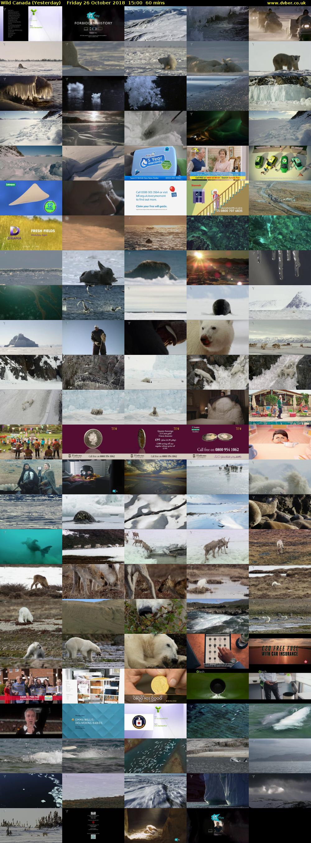 Wild Canada (Yesterday) Friday 26 October 2018 15:00 - 16:00
