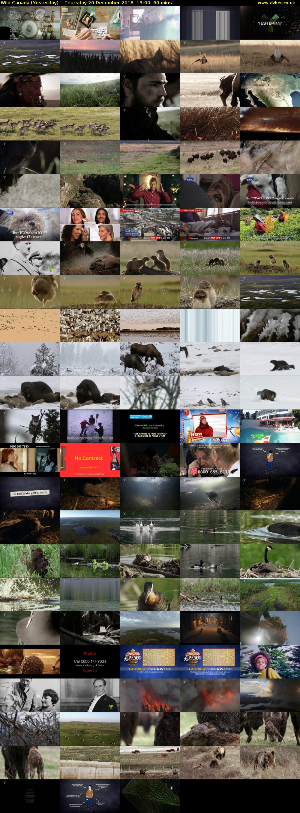 Wild Canada (Yesterday) Thursday 20 December 2018 13:00 - 14:00