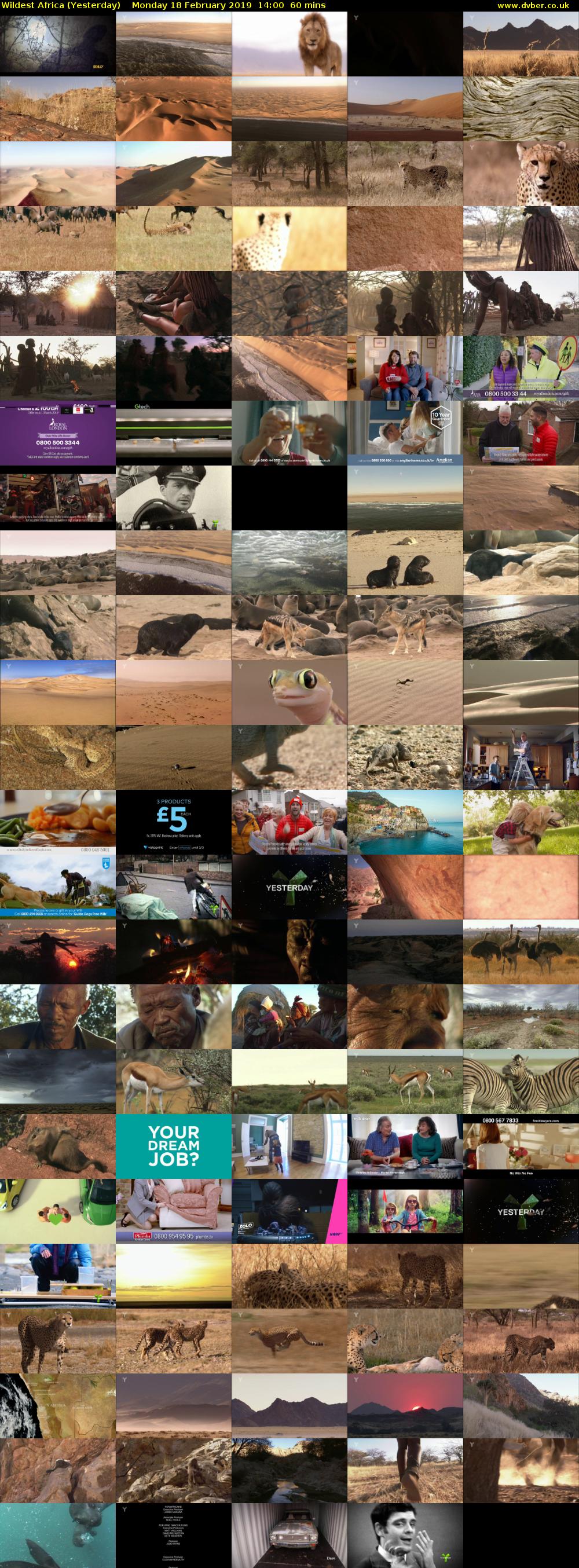 Wildest Africa (Yesterday) Monday 18 February 2019 14:00 - 15:00