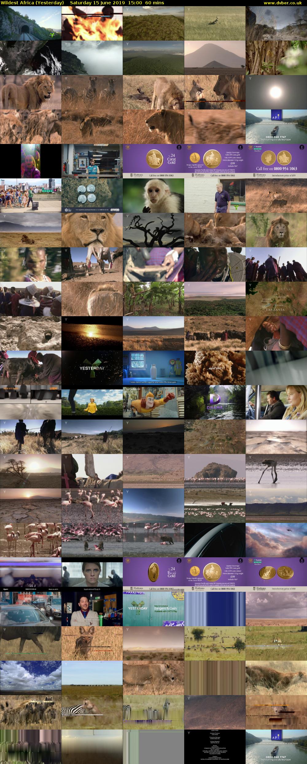 Wildest Africa (Yesterday) Saturday 15 June 2019 15:00 - 16:00