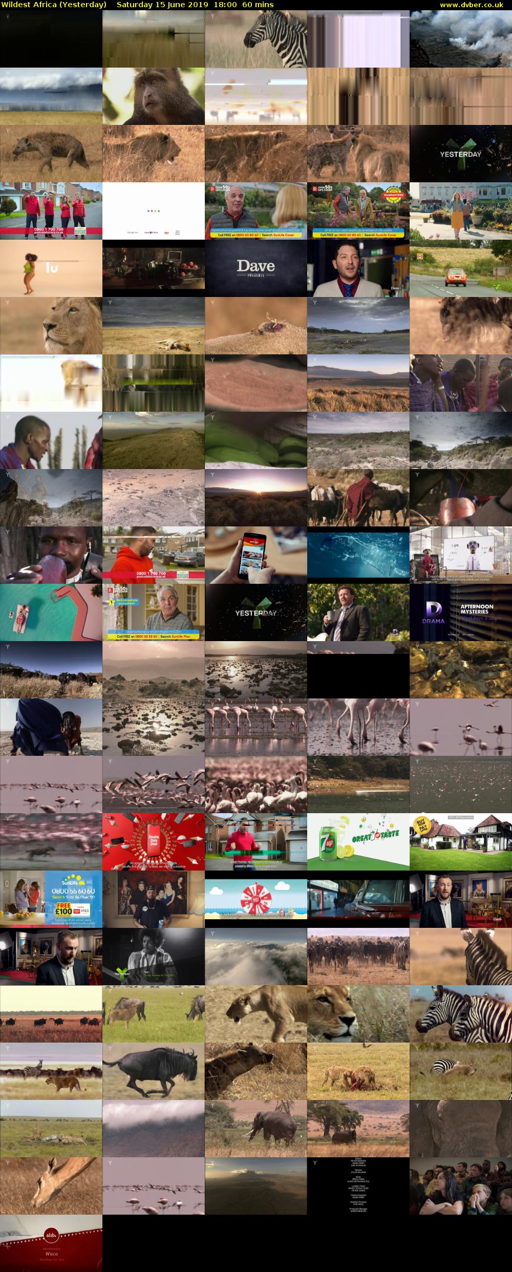 Wildest Africa (Yesterday) Saturday 15 June 2019 18:00 - 19:00