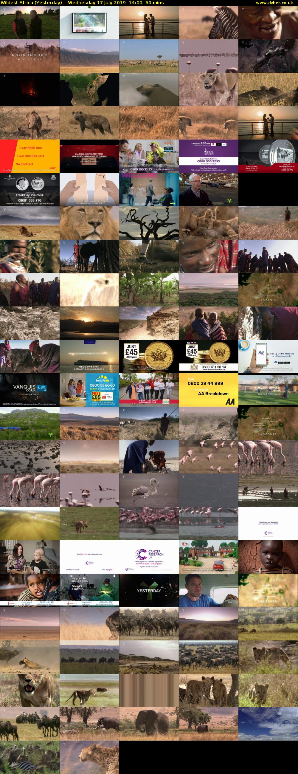 Wildest Africa (Yesterday) Wednesday 17 July 2019 14:00 - 15:00