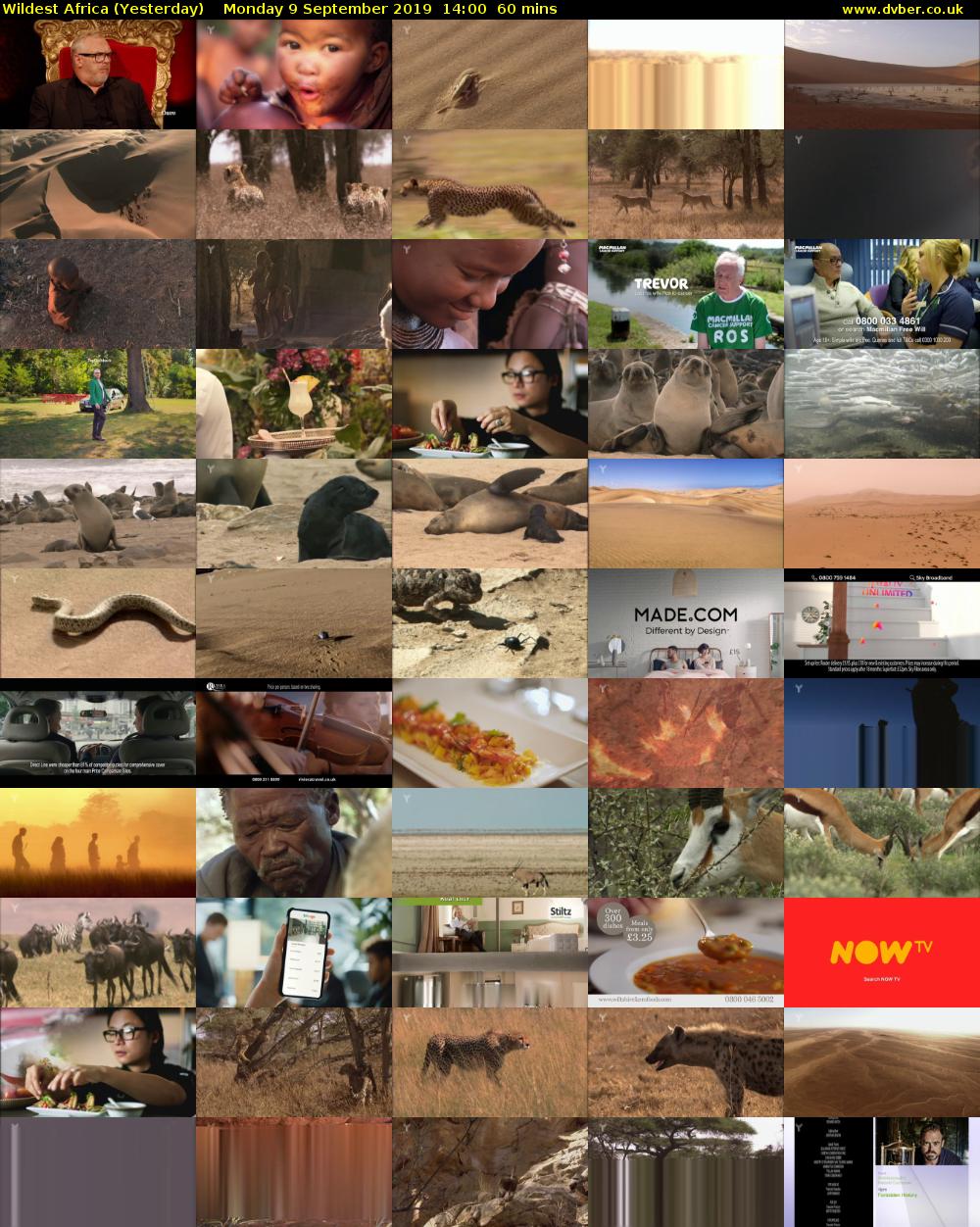 Wildest Africa (Yesterday) Monday 9 September 2019 14:00 - 15:00