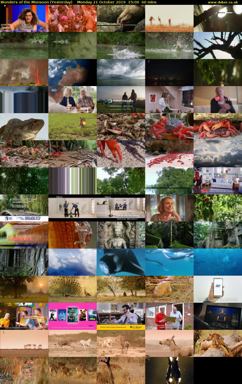 Wonders of the Monsoon (Yesterday) Monday 21 October 2019 15:00 - 16:00