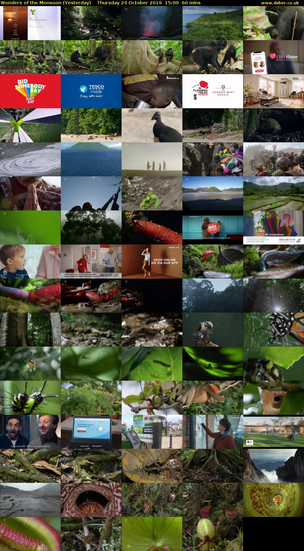 Wonders of the Monsoon (Yesterday) Thursday 24 October 2019 15:00 - 16:00