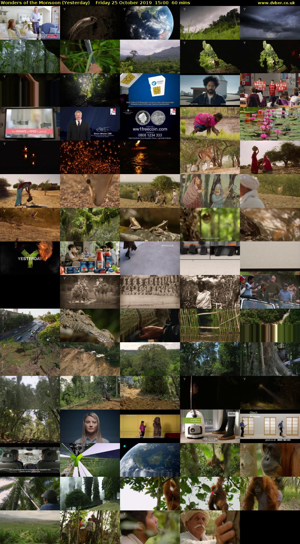 Wonders of the Monsoon (Yesterday) Friday 25 October 2019 15:00 - 16:00