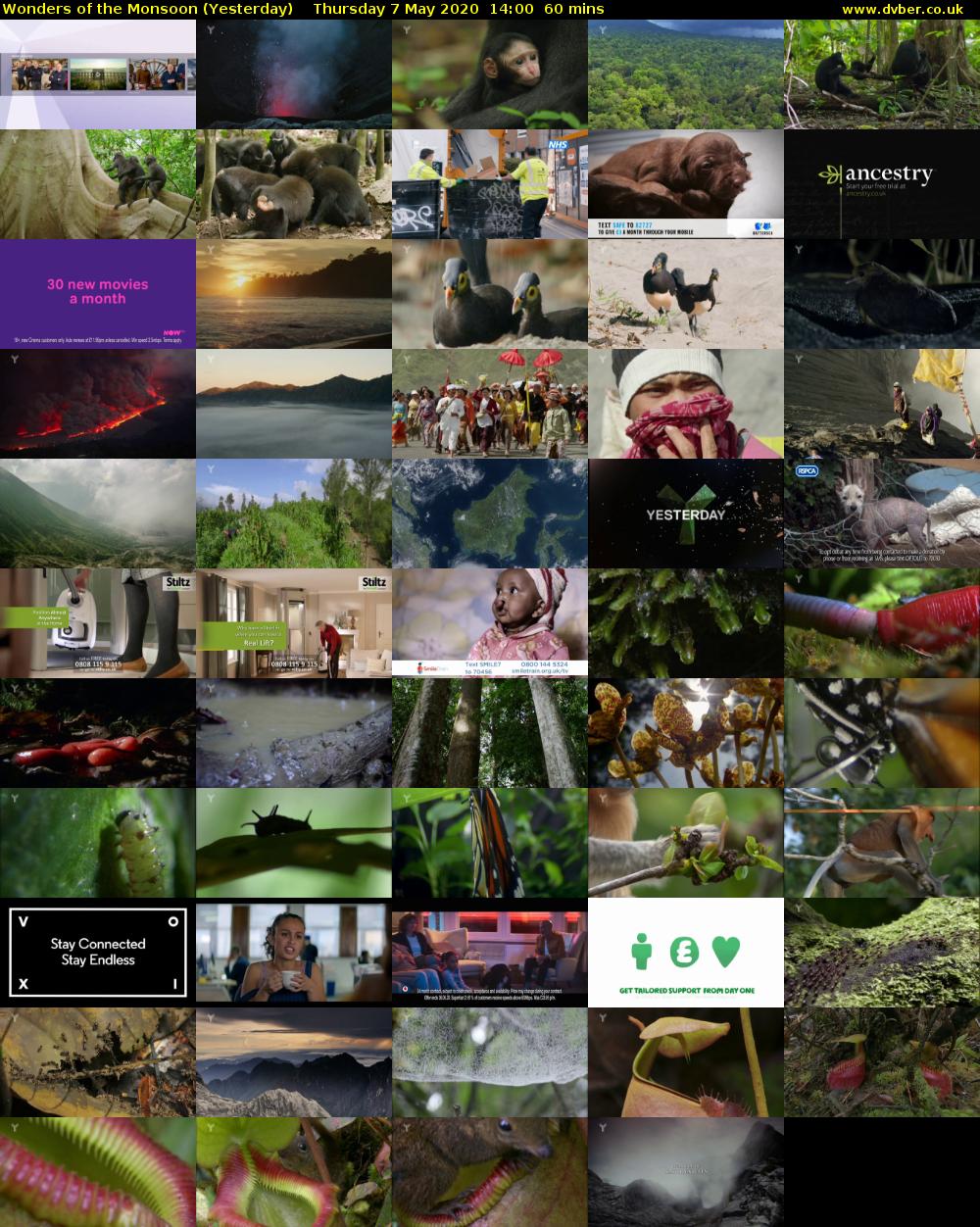 Wonders of the Monsoon (Yesterday) Thursday 7 May 2020 14:00 - 15:00