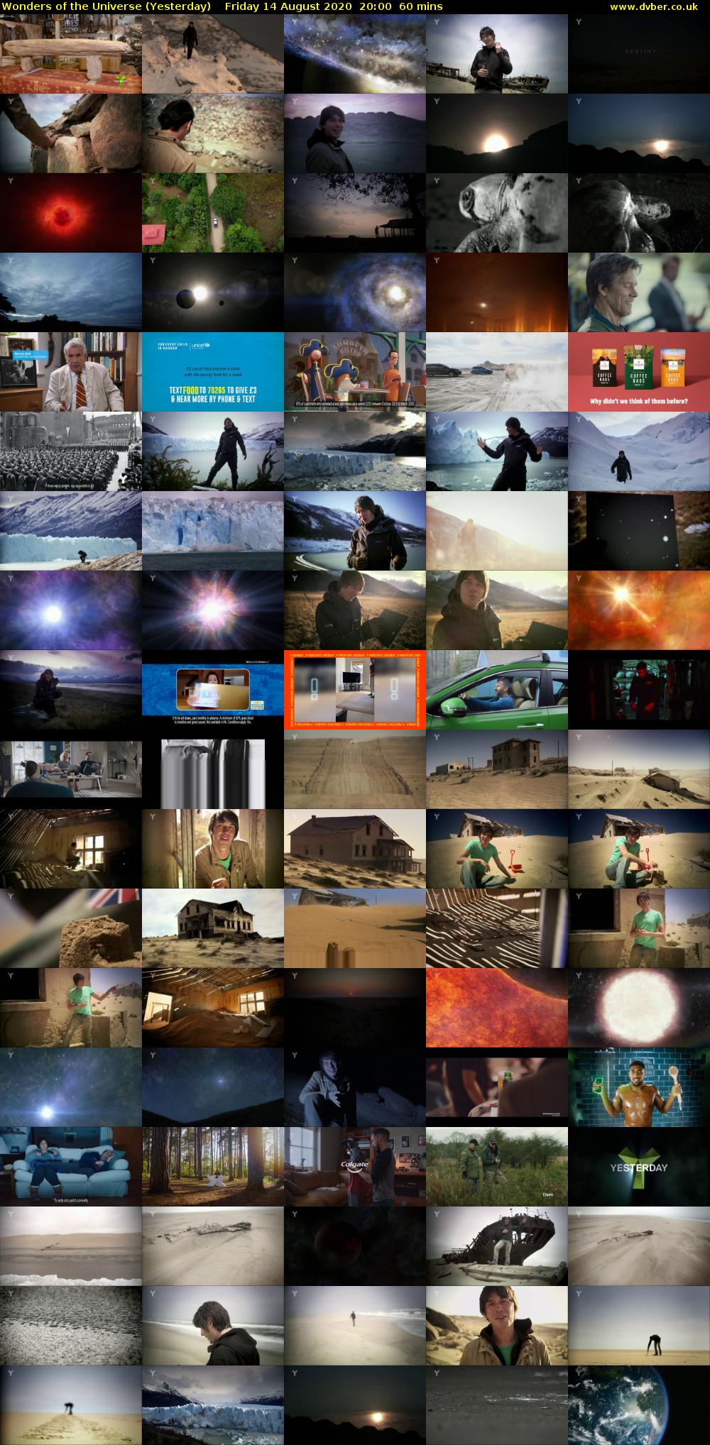 Wonders of the Universe (Yesterday) Friday 14 August 2020 20:00 - 21:00
