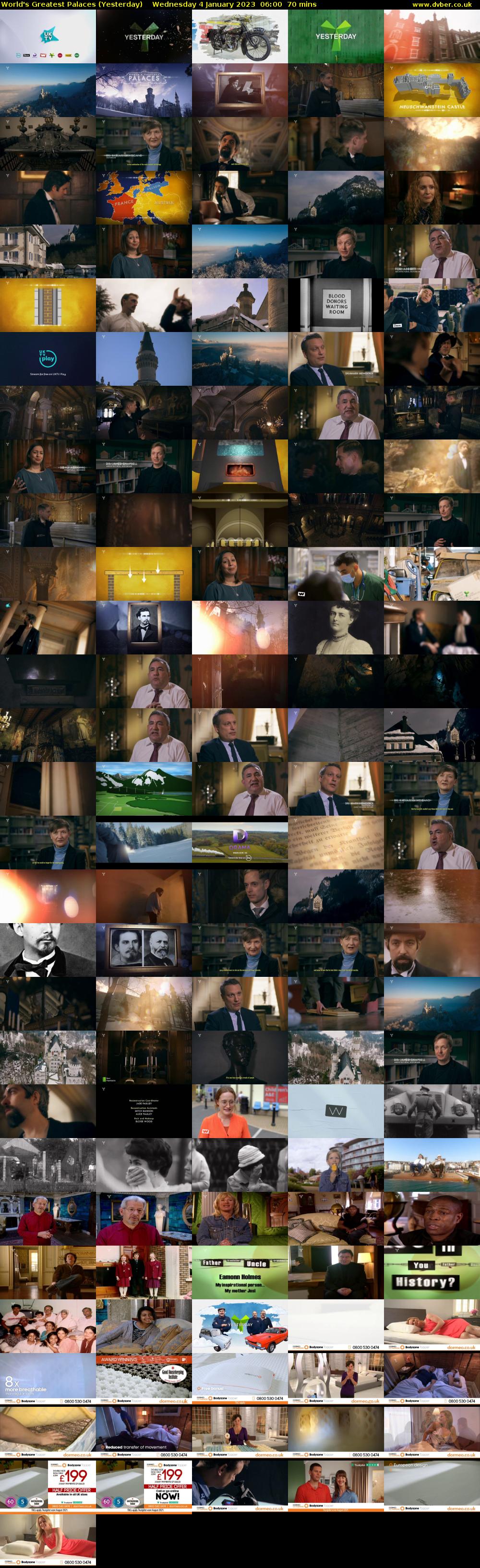 World's Greatest Palaces (Yesterday) Wednesday 4 January 2023 06:00 - 07:10