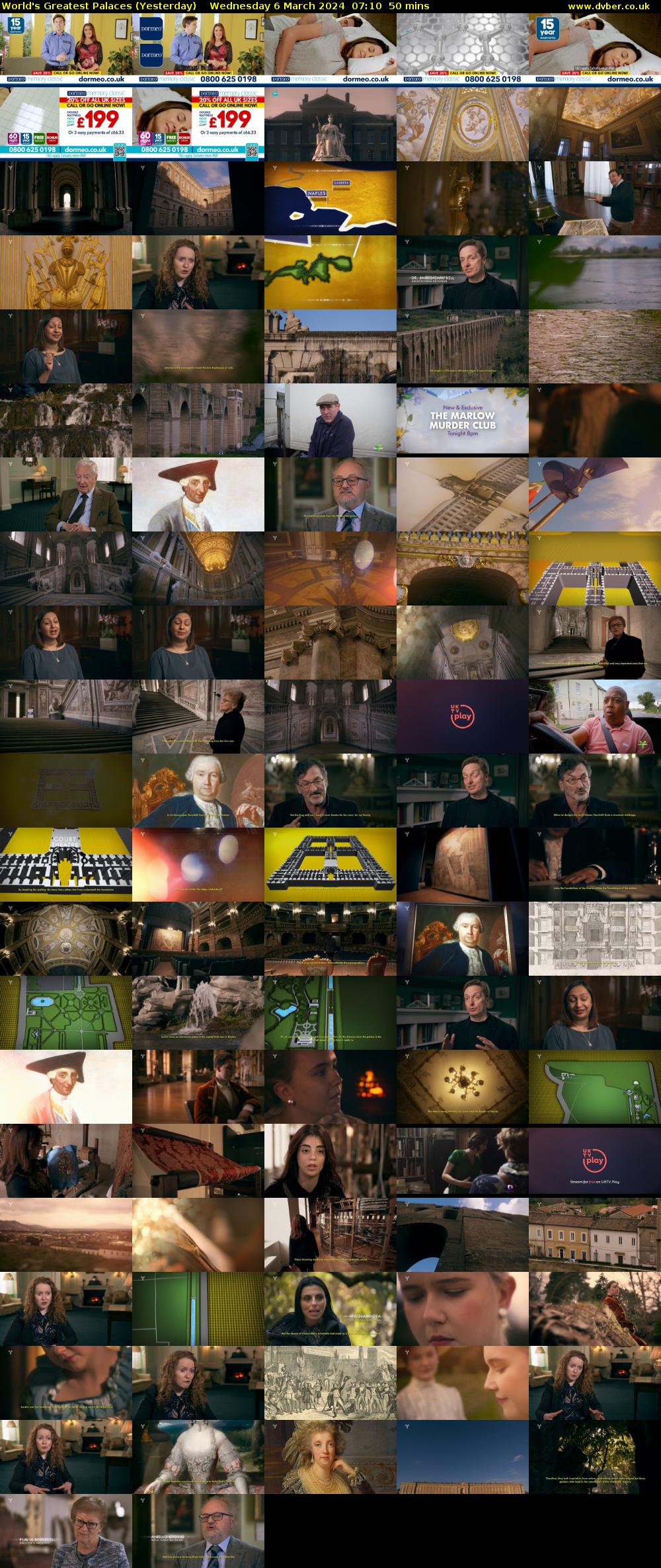 World's Greatest Palaces (Yesterday) Wednesday 6 March 2024 07:10 - 08:00